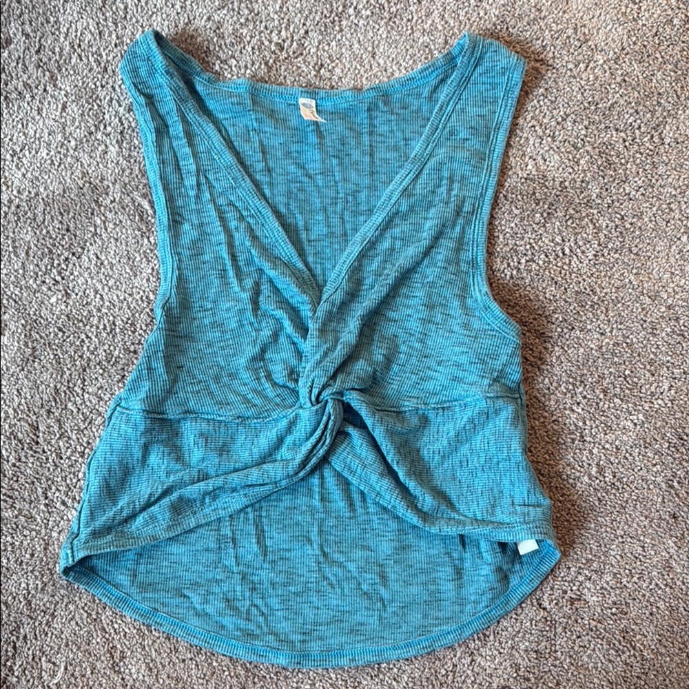 FP Movement Blue Twist Front Sleeveless Crop Top